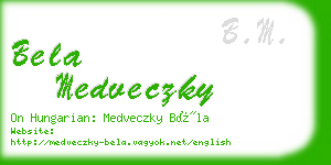 bela medveczky business card